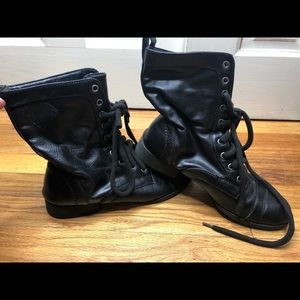 Black combat boots